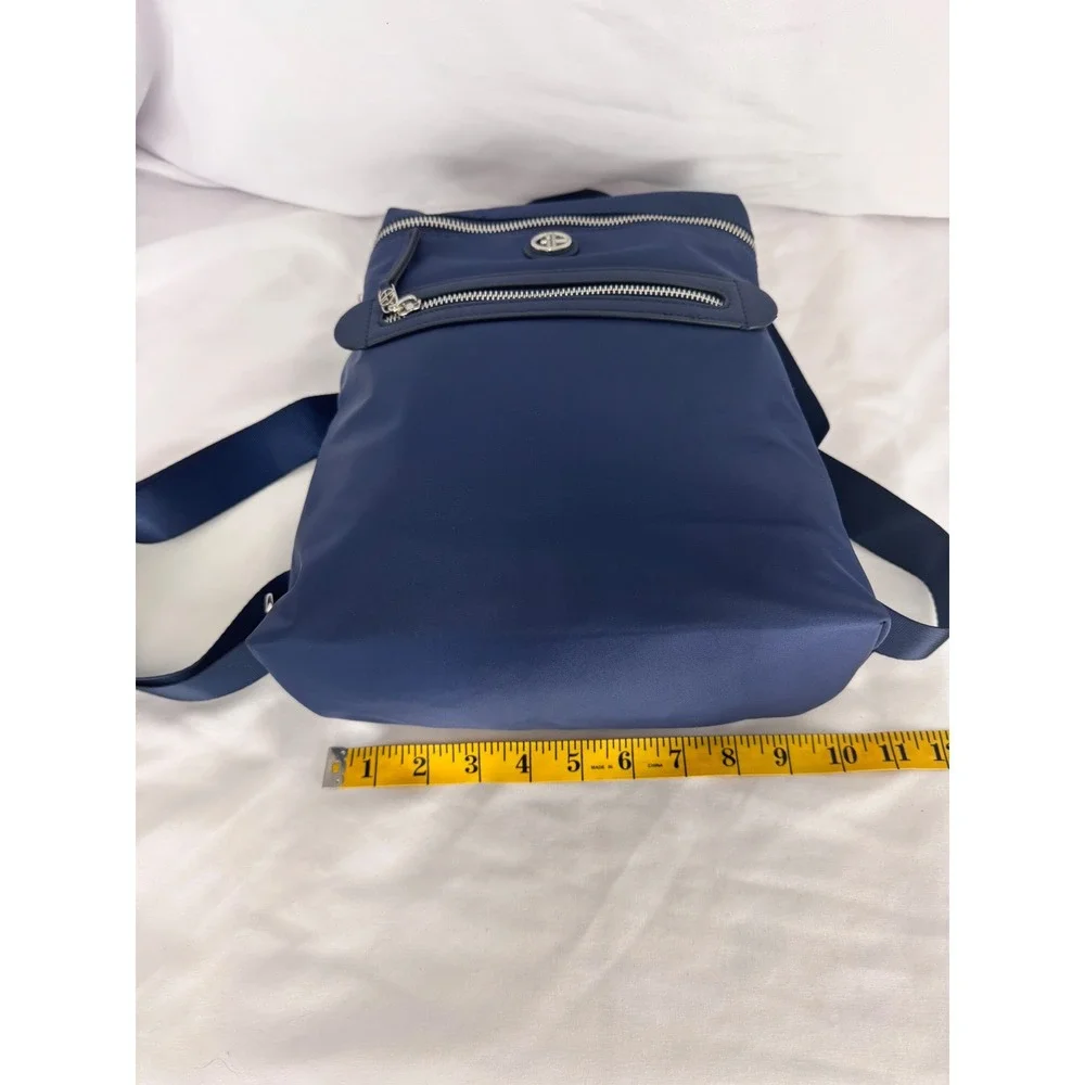 Giani Bernini Backpack‎ Convertible Shoulder Bag Double Zip Navy Blue